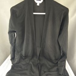 Black open cardigan
