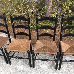 Antique Rush Cane  Ladderback Chairs