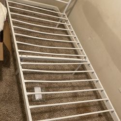 Single Bed Frame, Mattress, Chest Drawers And Lamp 