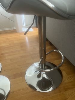 Adjustable Bar Stool with Chrome Base