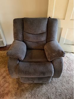 Ashley furniture Blue/Green Reclining sofa and Single recliner