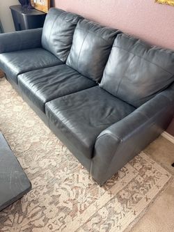 Blue Leather couch set