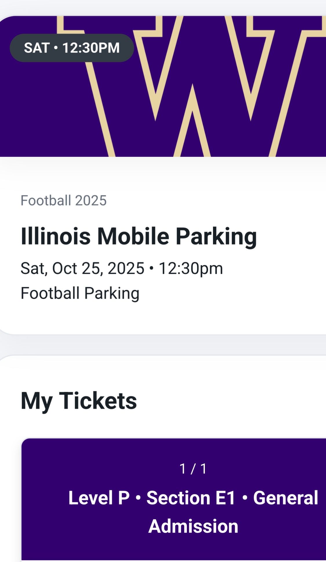 E1 Parking Pass UW Illinois