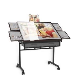 G TALECO GEAR Jigsaw Puzzle Table 1500 Pieces with Drawer and Legs, Five Tilt Angle Adjustable, Portable Puzzle Table for Adults with Protective Cover