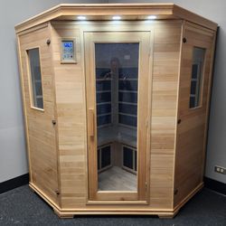 NEW INFRARED SAUNA CORNER MODEL WITH 140 DEGREE MAX