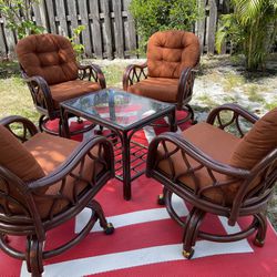 Ratana Bamboo Patio Set In Good Condition $150 Firm On Price