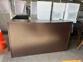 Used Cherry Laminate L-Shaped Reception Desk