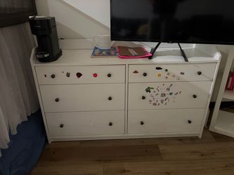 White 6-Drawer Double Dresser