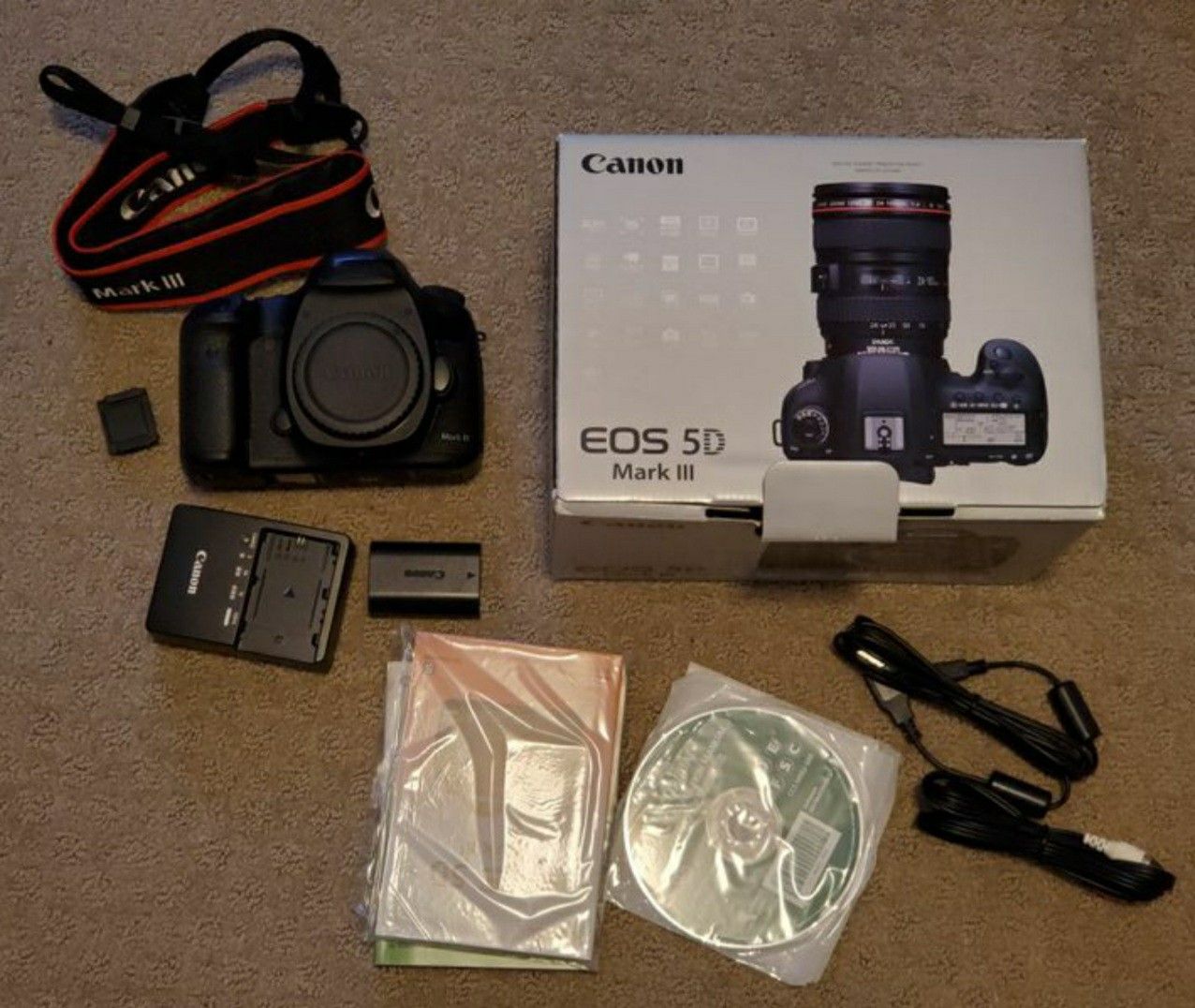 Canon 5d mark iii body - mk3 with 7k clicks - 2 batteries