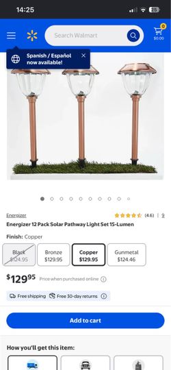 NEW Energizer 12 Pack Copper Color Solar Pathway Lights 10232-8-12