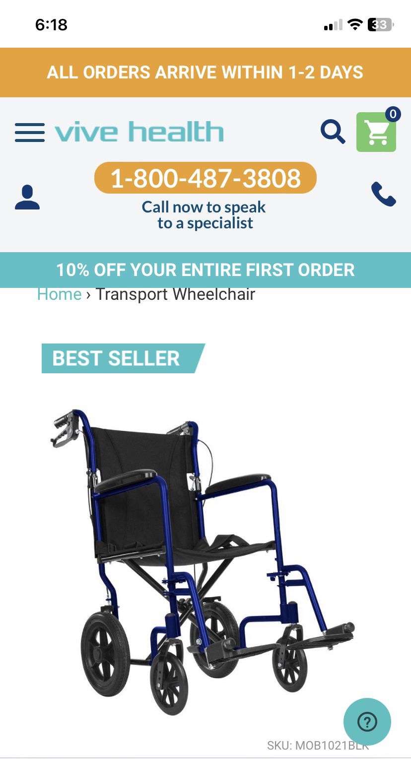 Brand New Vive Wheelchair
