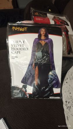 Halloween Purple Velvet Hooded Cape