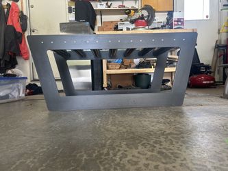 Industrial Vibe Metal/Glass Coffee Table