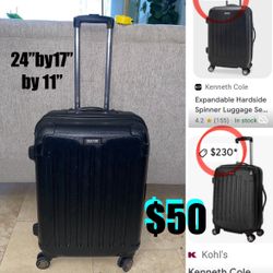 $50 like new Kenneth Cole expandable Hardshell Luggage,Travel suitcase 4 Spinner wheels