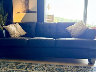 Black Leather Sofa 84” FREE