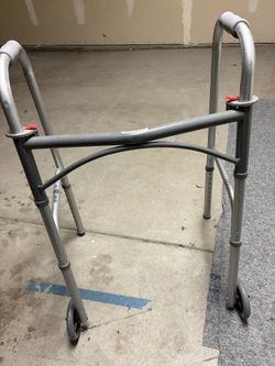 Drive Gray Two-Wheel Aluminum Folding Walker