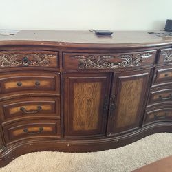 Dresser With Mirror And 2 Nightstands For Sale
