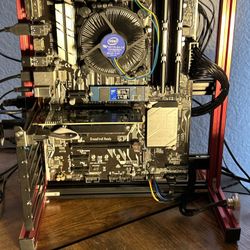  Asus PRIME Z270-P motherboard mounted on an open-air frame With I7-7700 Cpu