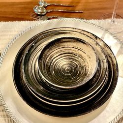 24 Piece Plate Set (6 Dinner Plate, 6 Salad Plates,6 Soup Bowl, 6 Desert Bowl)