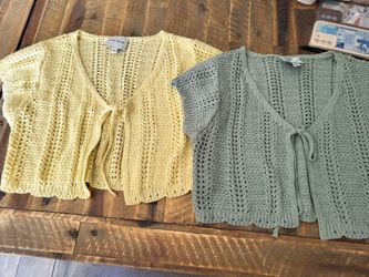 Yellow and Green knitted tops