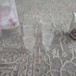 Vintage Anchor Hocking Wexford Waffle Pressed Glass Wine Glasses case of 6