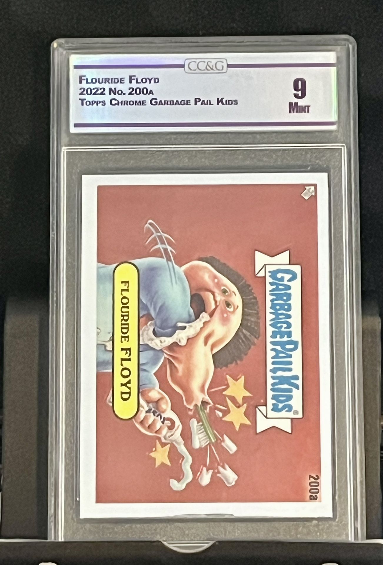 FLOURIDE FLOYD 2022 No. 200A TOPPS CHROME GARBAGE PAIL KIDS GRADED CC&G 9 MINT 