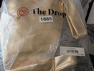 The Drop Gold Faux Leather Tote Purse