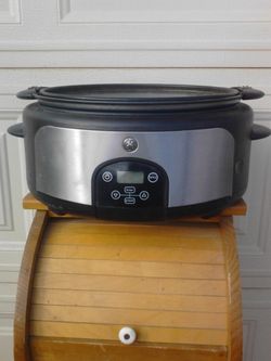 Digital control slow cooker, 6-quart crock pot with Teflon aluminum pan insert