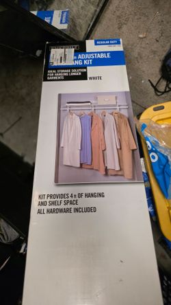 4' Closet hanging rod with metal wire shelf