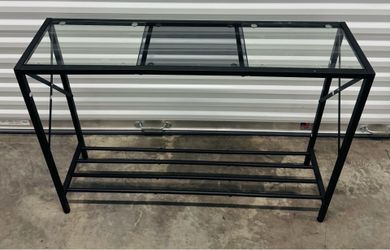 Glass top w/ metal frame Side Console Plant Table - $40 New