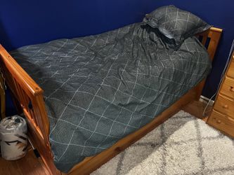 Trundle Bed With Mattress & Night Stand