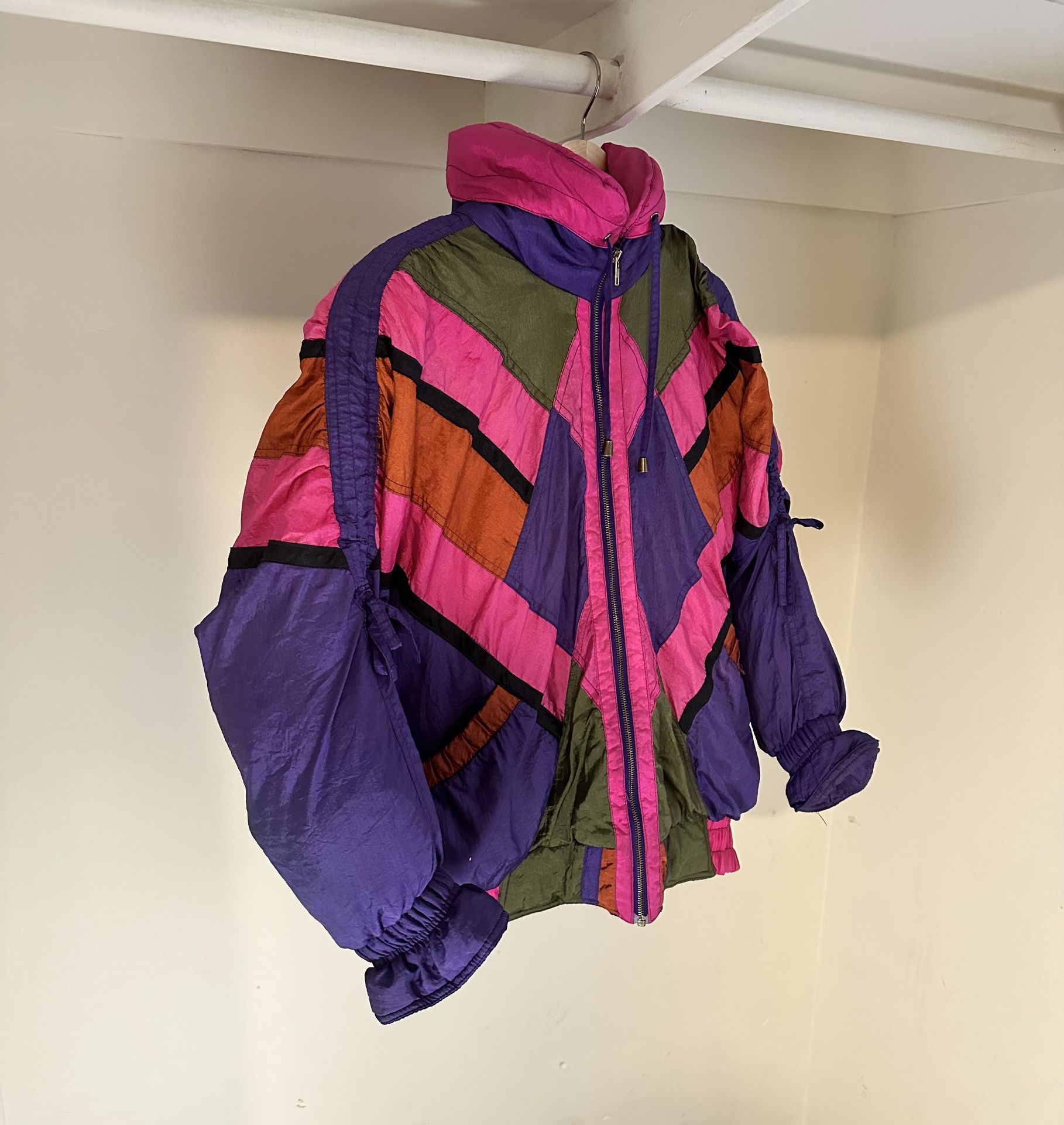 1980s vintage s. gallery duck down giacca color block ski jacket parka 