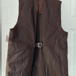 Benny Waxed Vest Olive Flannel Quilted Lining