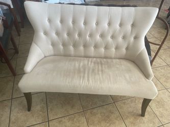 Cream Tufted Loveseat Bench - $60 Firm