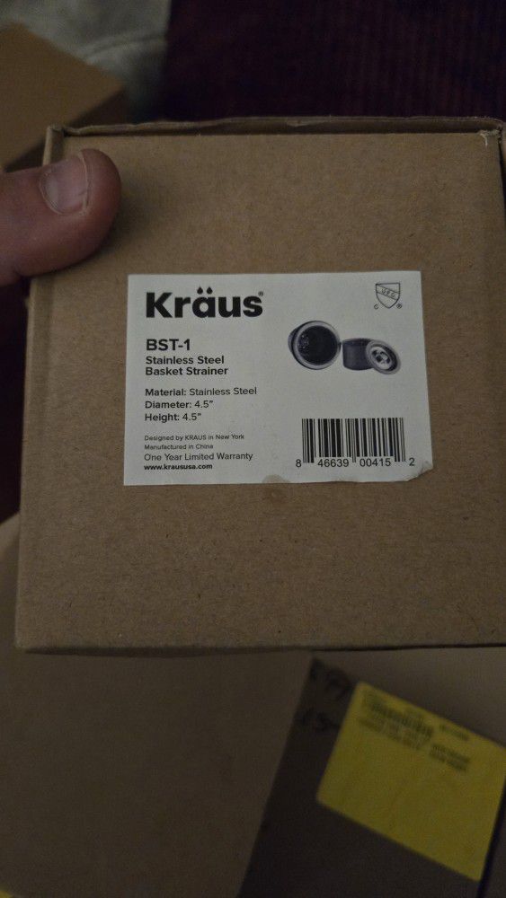 KRAUS STAINLESS STEEL BASKET STRAINER BRAND NEW IN BOX 