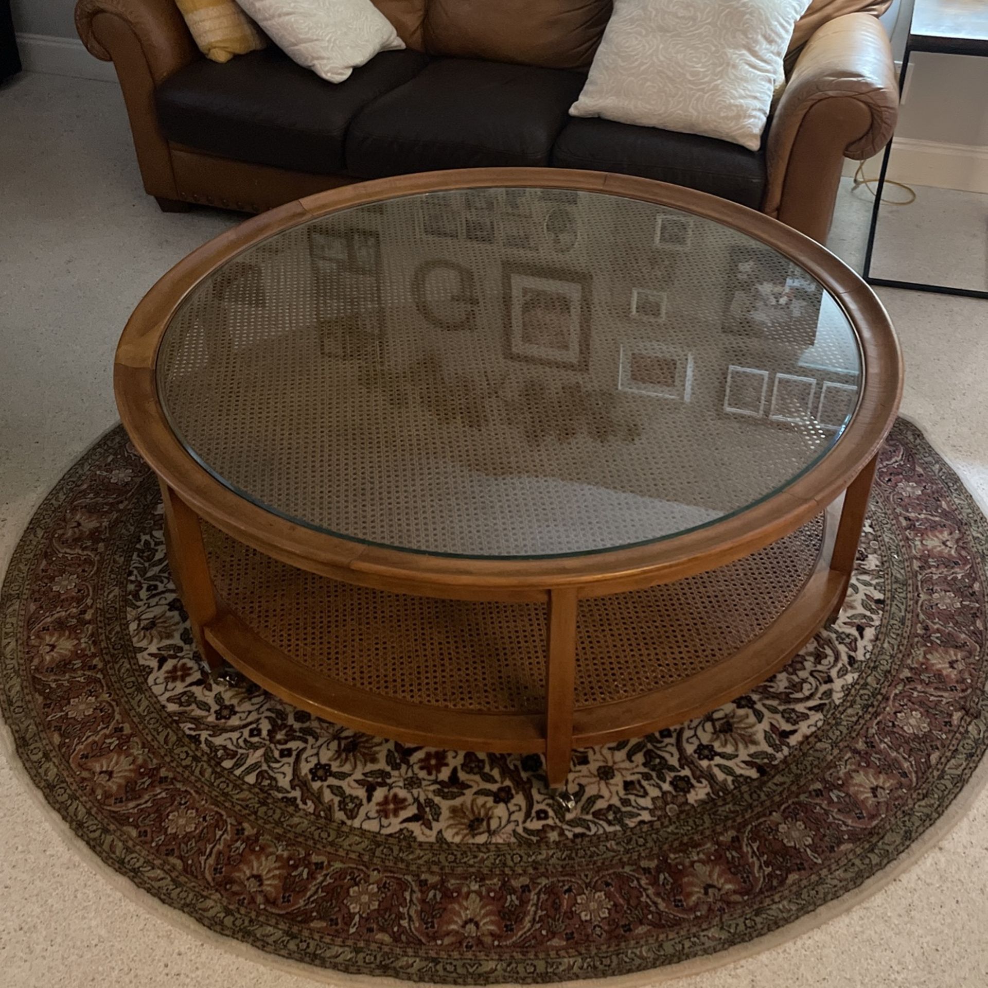 Round Rattan Coffe Table