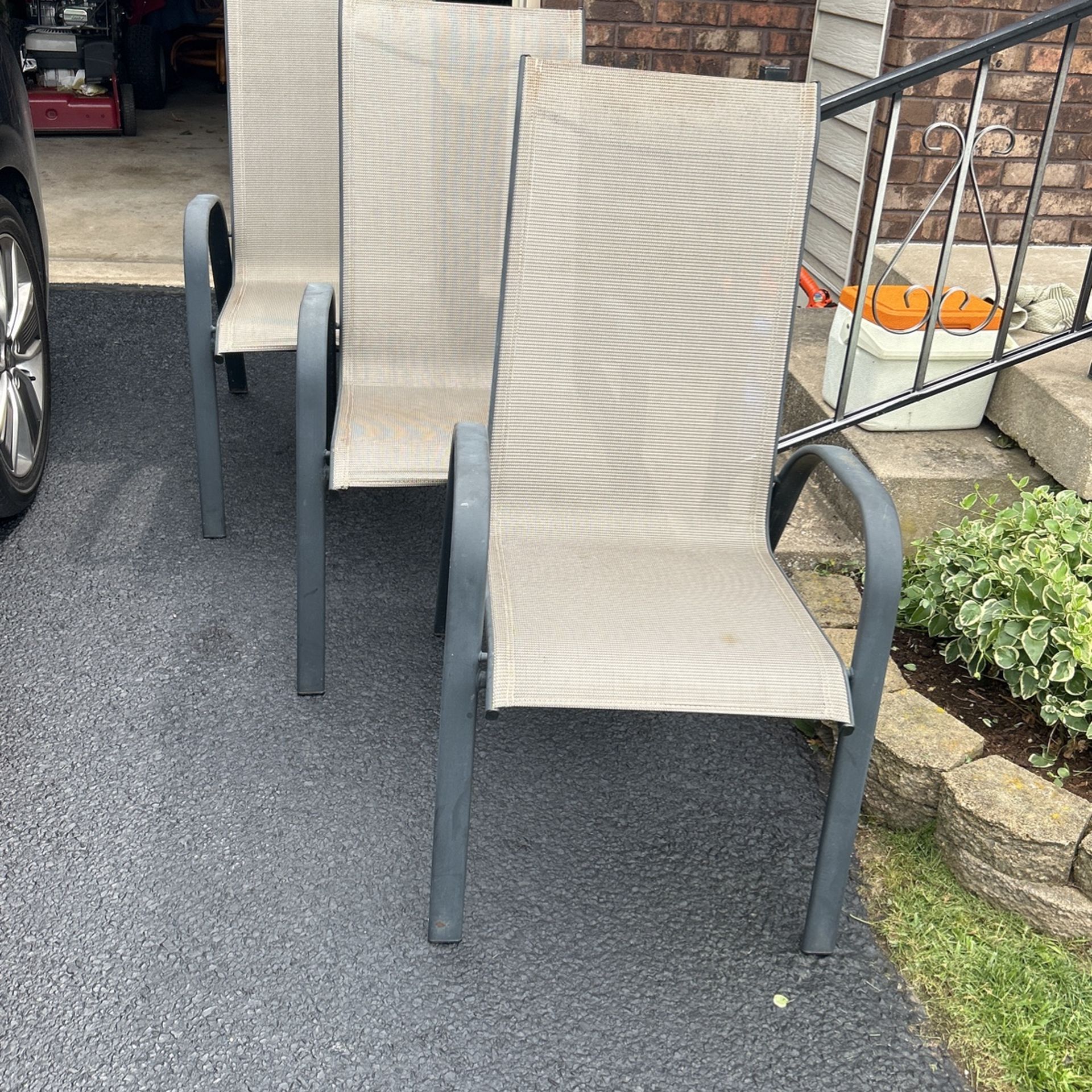 All Three Sturdy Outdoor Chairs Metal Frames