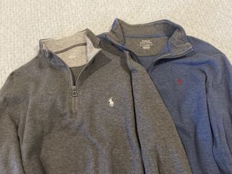 2 Ralph Lauren Polo Quarter Zip Sweaters - Men’s Large