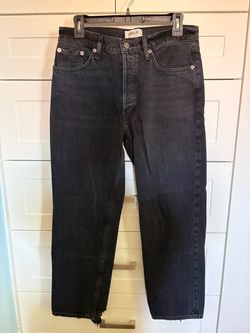 AGOLDE Woman's Black Straight-Leg Jeans, size 28