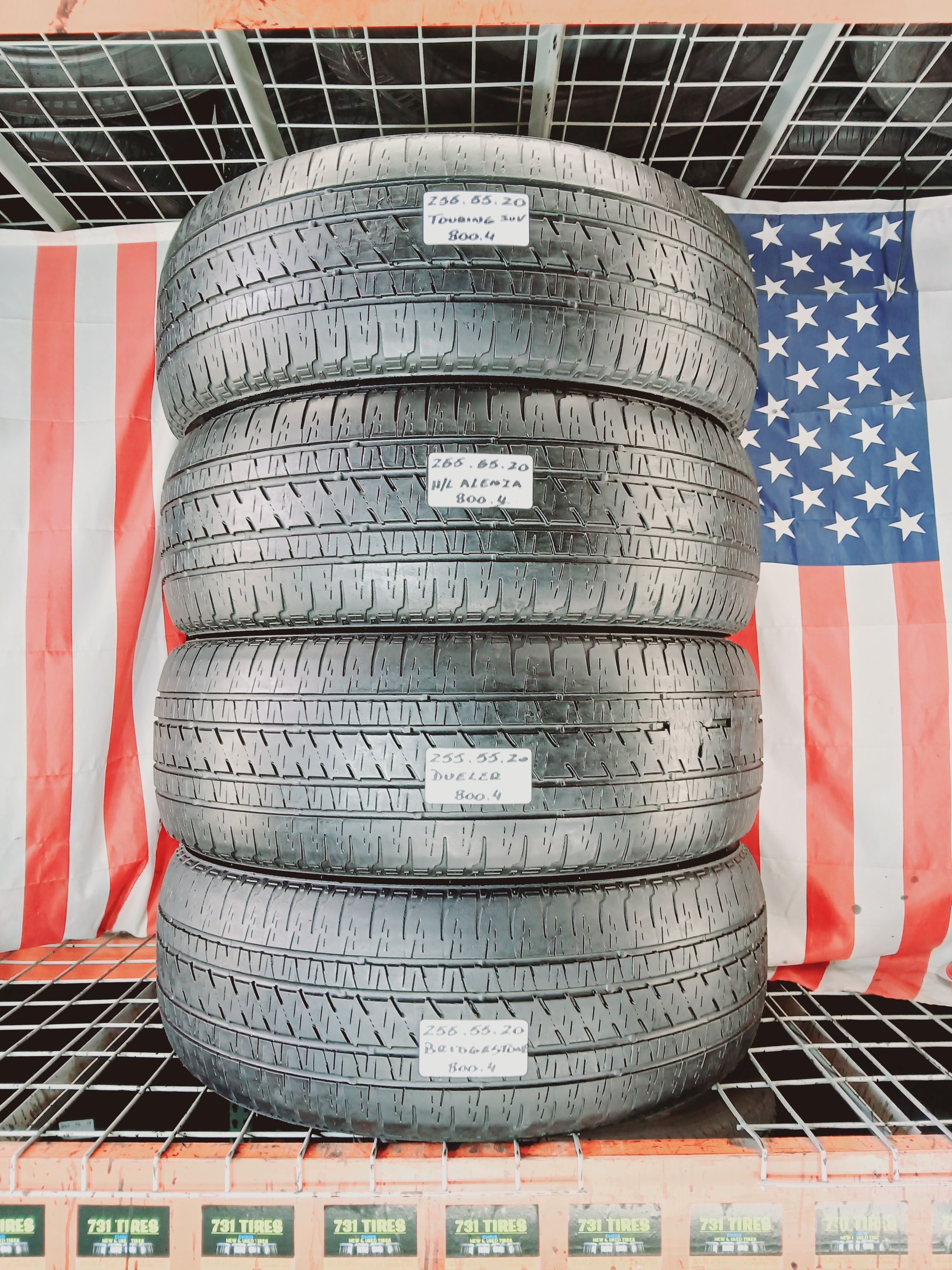 P255/55R20 BRIDGESTONE DUELER ALENZA HL 255/55R20 ALL SEASON TRUCK/SUV LIGHT DUTY 255 55 20 USED TIRES SHOP LEASE RETURN SPECIALIST
