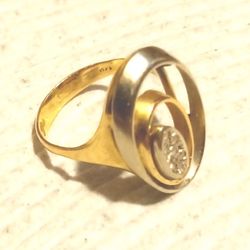 14k Yellow & White Gold Ring With Real Diamonds 