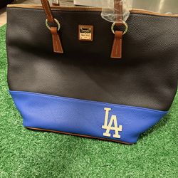Dooney And Bourke Los Angeles Dodgers Leather Large Tote Bag Purse Shoulder Bag