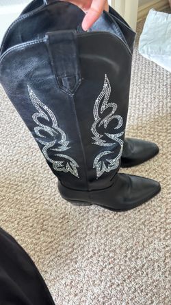 Black and silver cowgirl boots