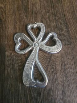 Vintage Hecho En Mexico Silver Plated Cross
