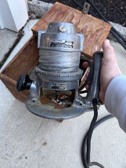 Vintage Craftsman Heavy-Duty All-Metal Router – Wooden Case & Accessories