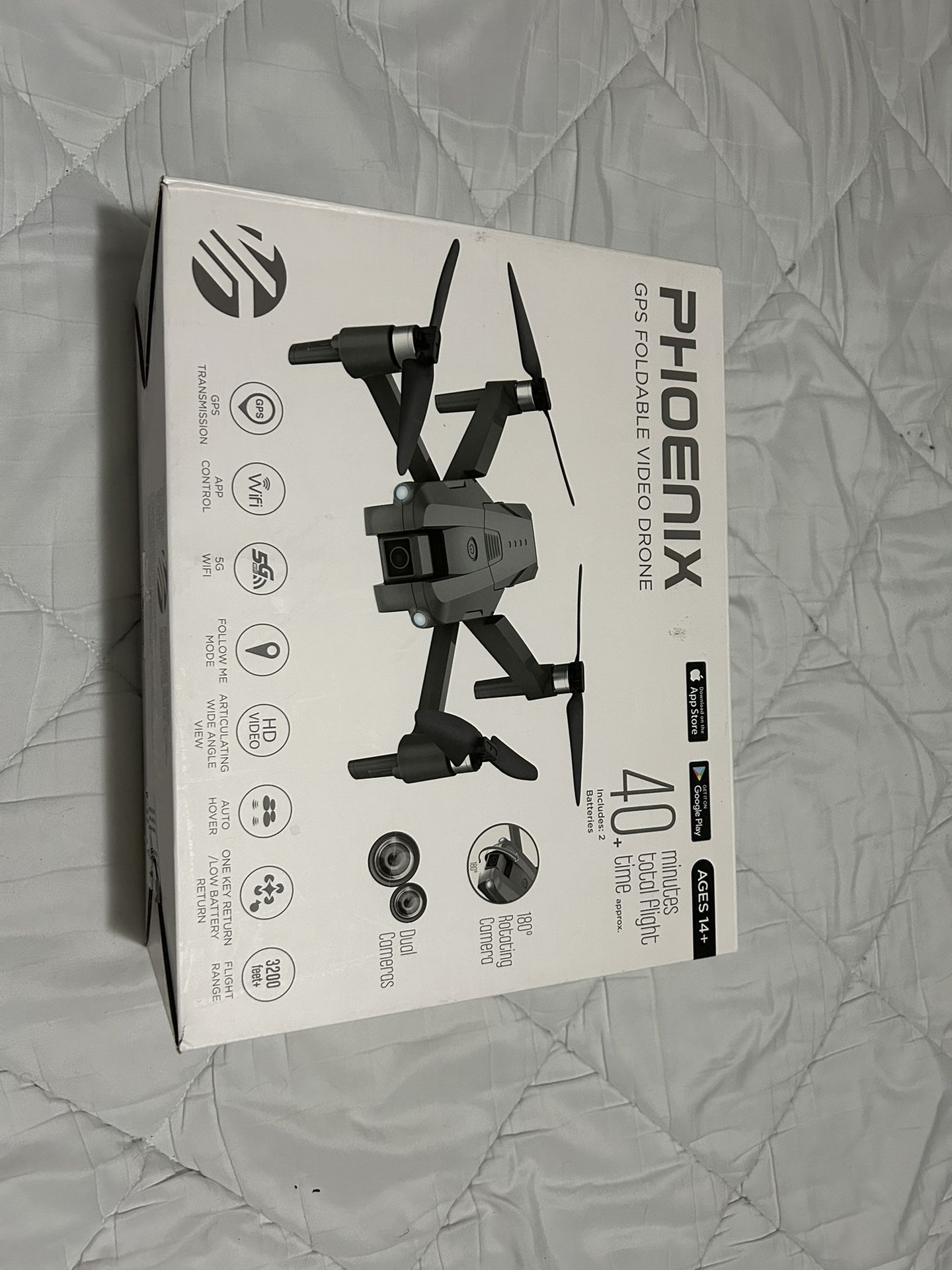 Vivitar DRC-LSX10 VTI Phoenix Foldable Camera Drone 40+ Min, Dual Camera, 5G