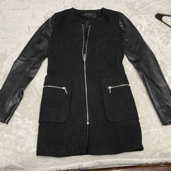 Women's jacket with faux leather details Size Xs