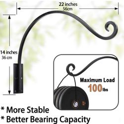 Heavy Duty Plant Hanger Bracket  (22"/Black)