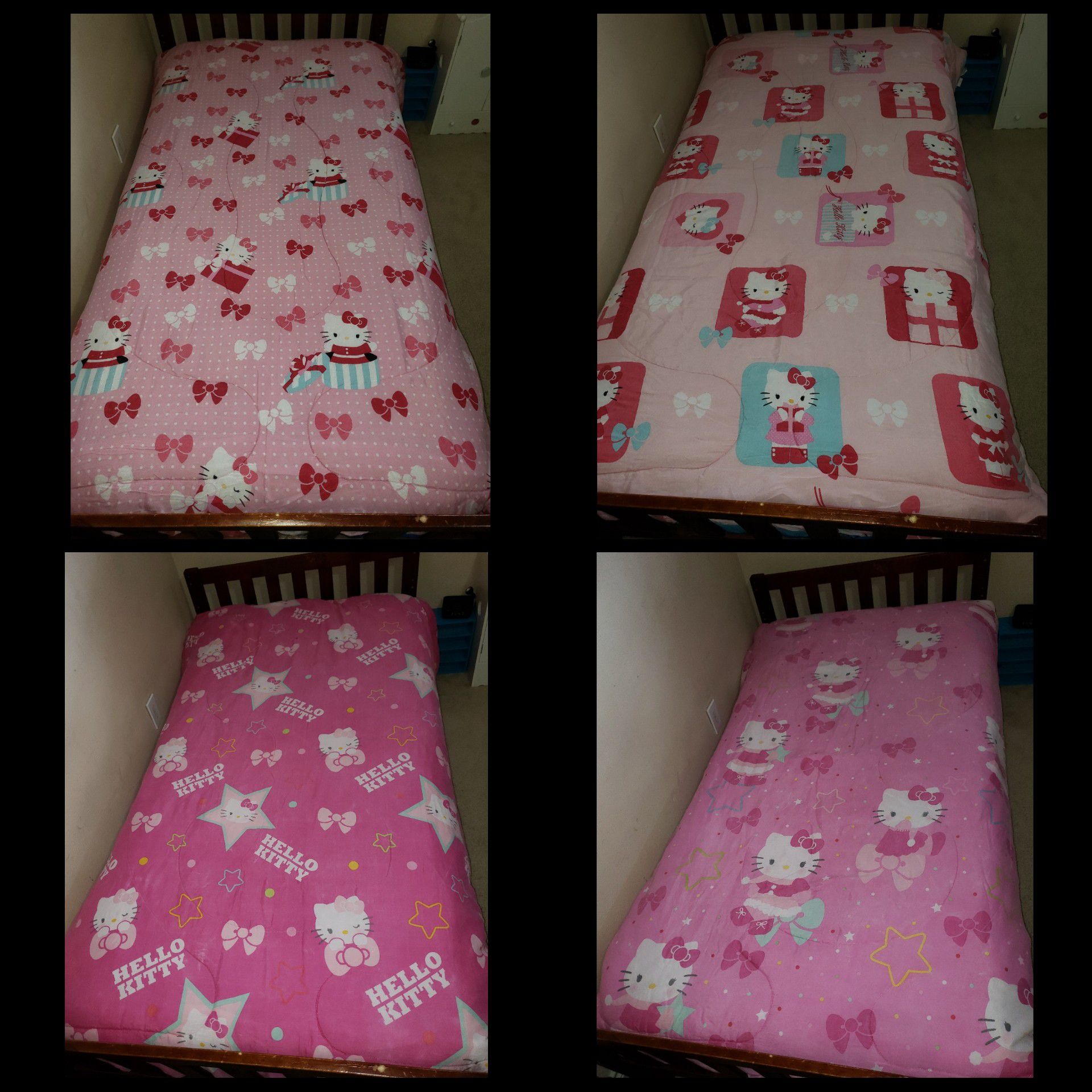 2 reversible Hello Kitty blankets