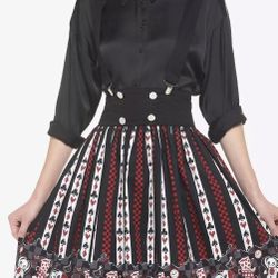 Mad Tea Party Stripe Suspender Skirt